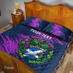 Custom Scotland Rugby Quilt Bed Set 2024 Six Nations Go Scottish Thistle