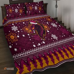 Broncos Rugby Quilt Bed Set Heart Of All Queenland Christmas Vibe Unique