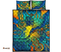 Vibe Hoodie Australia Aboriginal Quilt Bed Set Indigenous Dot Painting Art BN18