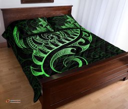 Quilt Bed Set New Zealand Aotearoa Maori Turtle Silver Fern Green HW01