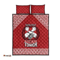 Tonga Rugby XIII Custom Quilt Bed Set Mate Ma'a Tonga with Ngatu Pattern