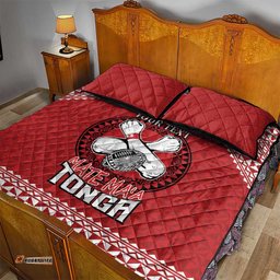 Tonga Rugby XIII Custom Quilt Bed Set Mate Ma'a Tonga with Ngatu Pattern