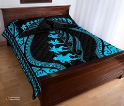 New Zealand Haka Fern Quilt Bed Set Blue