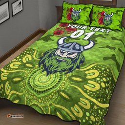 Custom Personalised Canberra Raiders ANZAC Quilt Bed Set Indigenous Vibes
