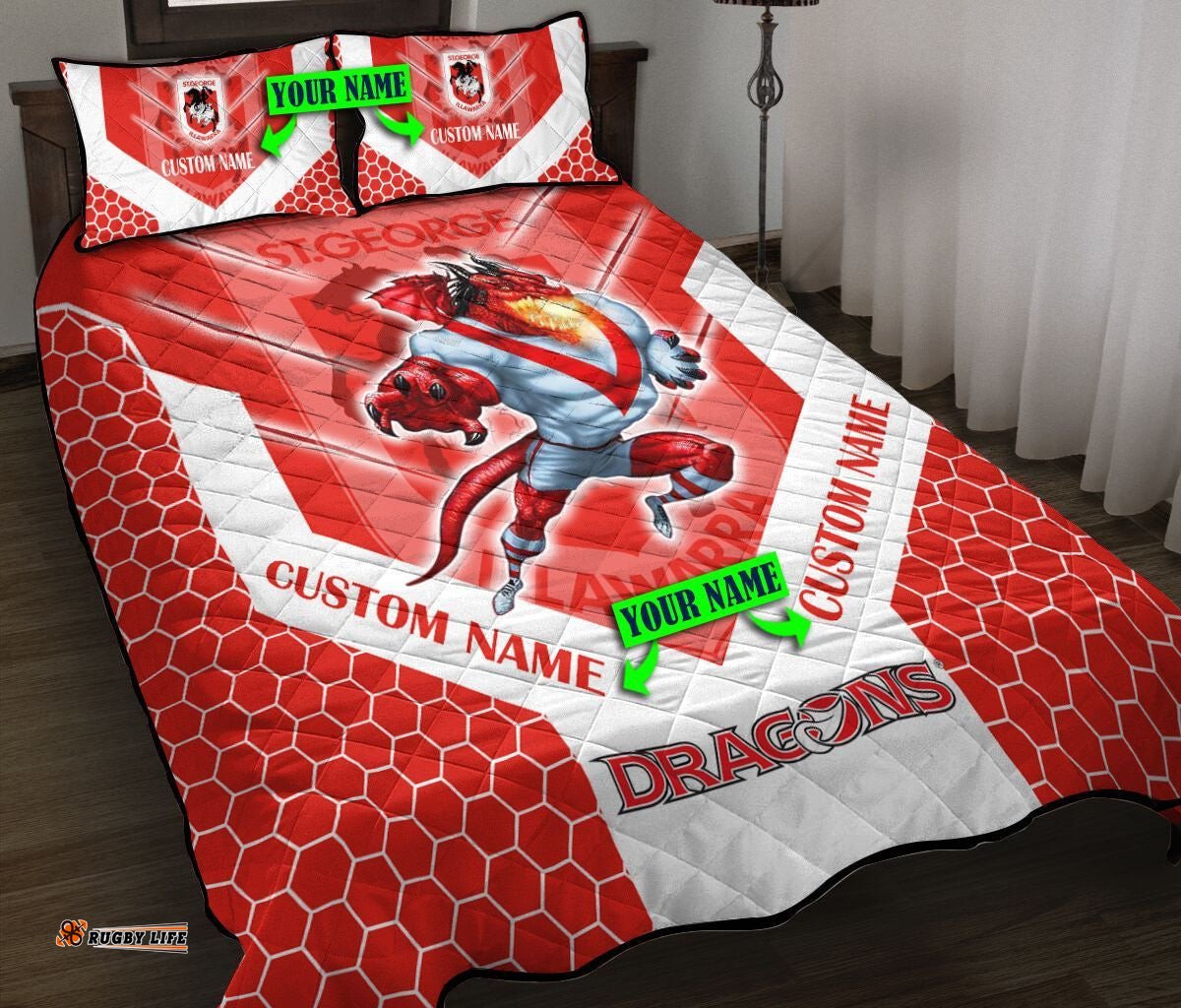 Nrl Bedding Set St George Dragons Bedding Set Mascot