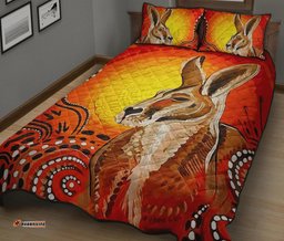 Aboriginal Quilt Cover Set, Kangaroo Patterns Sun Dot Painting