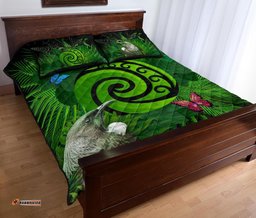 New Zealand Quilt Bed Set Koru Fern Mix Tui Bird Tropical Floral