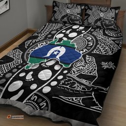 Torest Trait Islands Map Mix Aboriginal Pattern Quilt Bed Set