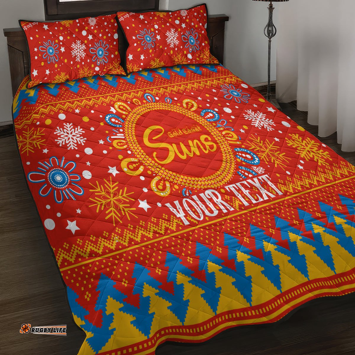 Custom GC Suns Football Quilt Bed Set Christmas Vibe