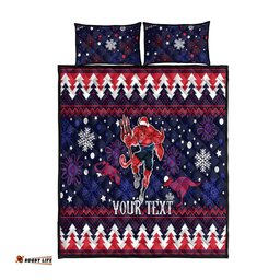 Custom Melbourne Demons Football Quilt Bed Set Narrm Christmas Vibe