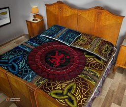 VibeHoodie Quilts Bed Set Scotland Circle Celtic
