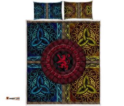VibeHoodie Quilts Bed Set Scotland Circle Celtic