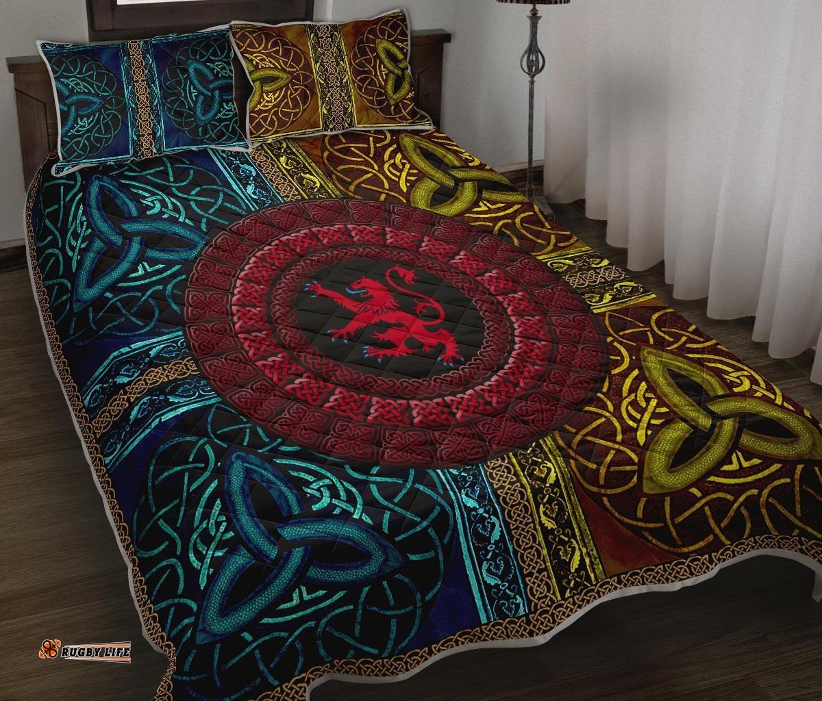 VibeHoodie Quilts Bed Set Scotland Circle Celtic