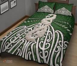 Maori Moko Tattoo Quilt Bed Set, Manaia Pounamu