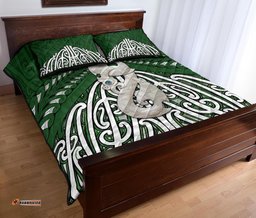 Maori Moko Tattoo Quilt Bed Set, Manaia Pounamu