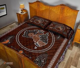 Aboriginal Quilt Cover Set, Australia Map Patterns Lizard Dot Painting
