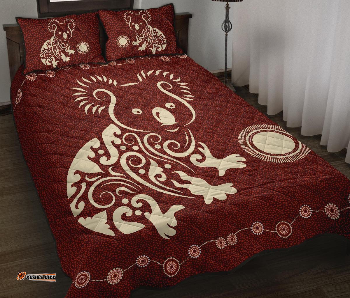 Aboriginal Quilt Cover Set, Koala Patterns Treasure Circle Dot Painting