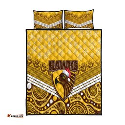 Hawthorn Football Christmas Quilt Bed Set Merry Xmas Mix Aboriginal Art