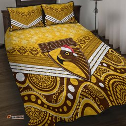 Hawthorn Football Christmas Quilt Bed Set Merry Xmas Mix Aboriginal Art