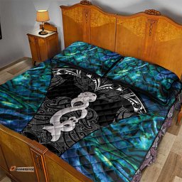 New Zealand Aotearoa Quilt Bed Set Maori Taniwha Paua Shell