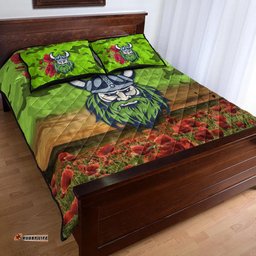 Custom Personalised Canberra Raiders ANZAC Quilt Bed Set Poppy Flowers Vibes