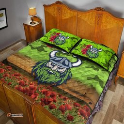 Custom Personalised Canberra Raiders ANZAC Quilt Bed Set Poppy Flowers Vibes