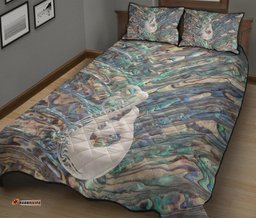 New Zealand Quilt Bed Set, Te Mania Paua Shell Ruaumoko Quilt And Pillow Cover