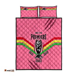 NRL Panthers Quilt Bed Set Premiers Three Peat Proud Of Our Boys Pink