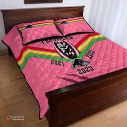 NRL Panthers Quilt Bed Set Premiers Three Peat Proud Of Our Boys Pink