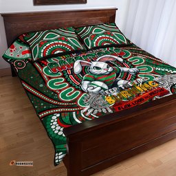 NAIDOC Week 2024 Rabbitohs Quilt Bed Set Mascot Rugby