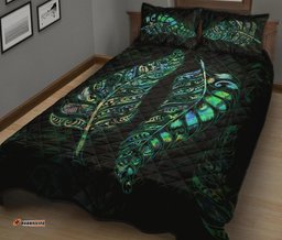 New Zealand Silver Fern Couple Quilt Bed Set Paua Shell