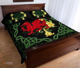 Wales Quilt Bed Set Dragon Daffodil Celtic