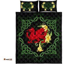 Wales Quilt Bed Set Dragon Daffodil Celtic
