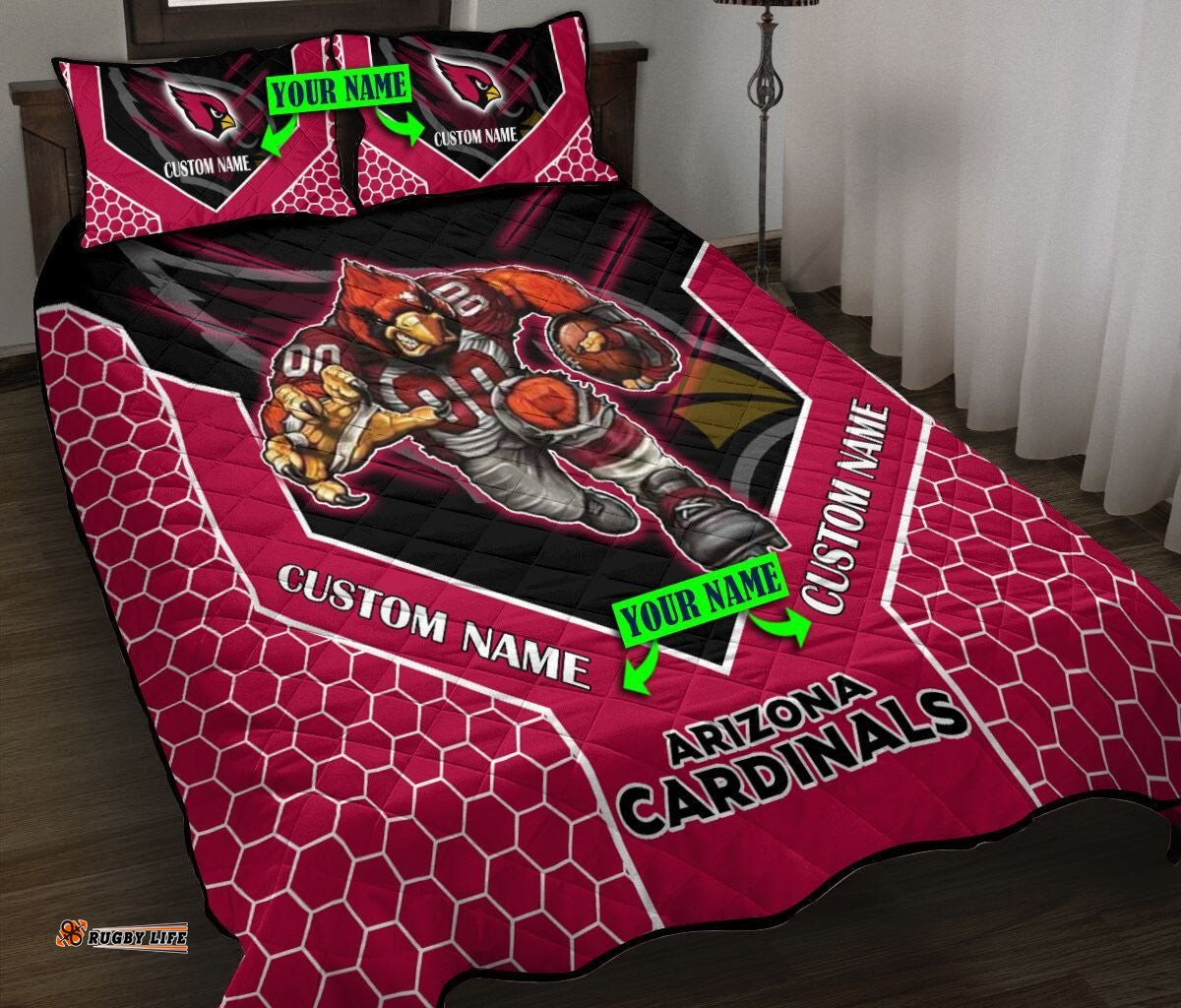 NRL Quilt Set Arizona Cardinals Quilt Set Mascot Personalised