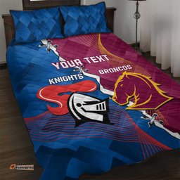 Custom Broncos And Knights Rugby Quilt Bed Set Dynamic Version