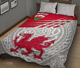 Wales Quilt Bed Set Welsh Cymru With Celtic Patterns