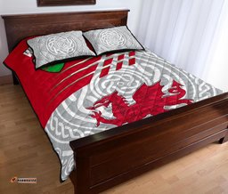 Wales Quilt Bed Set Welsh Cymru With Celtic Patterns