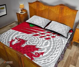 Wales Quilt Bed Set Welsh Cymru With Celtic Patterns
