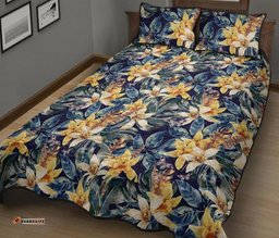 Polynesia Home Set Vintage Floral Quilt Bed Set