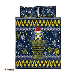 Cowboys Rugby Quilt Bed Set Born Tough Bred Proud Christmas Vibe