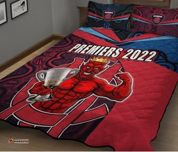 Melbourne Football Premiers Quilt Bed Set Demons Indigenous Style