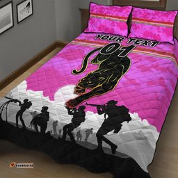 Custom Personalised Penrith Panthers ANZAC Quilt Bed Set Simple Style Pink