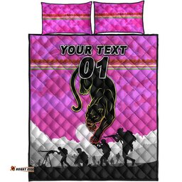 Custom Personalised Penrith Panthers ANZAC Quilt Bed Set Simple Style Pink