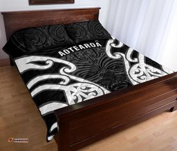 Aotearoa Quilt Bed Set Maori Moko Black White