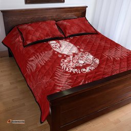 New Zealand Christmas Quilt Bed Set Silver Fern Mix Kiwi Bird Ver01