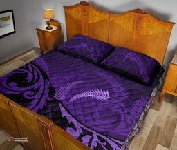 Quilt Bed Set New Zealand Silver Fern Purple
