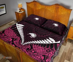 Quilt Bed Set New Zealand Kiwi Fern Pink