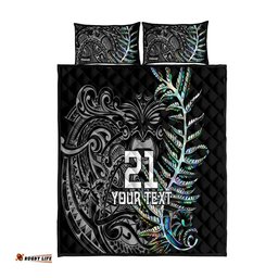 Custom New Zealand Rugby Quilt Bed Set NZ Black Fern Champions History With Papua Shell