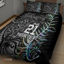 Custom New Zealand Rugby Quilt Bed Set NZ Black Fern Champions History With Papua Shell