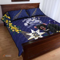 Tasimania Devil Australia Day Quilt Bed Set Aussie Aussie Aussie Oi! Oi! Oi! Blue